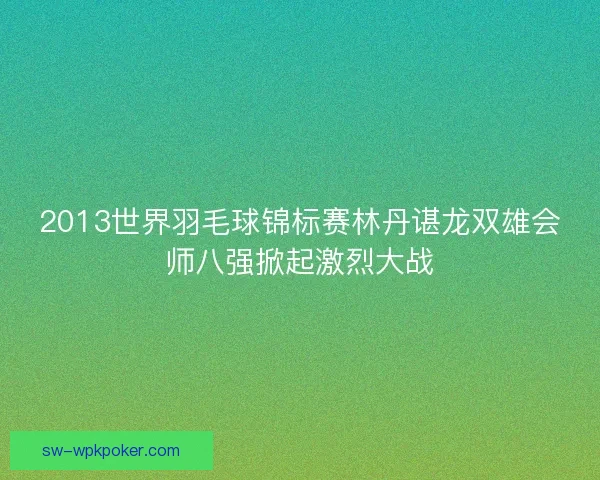 2013世界羽毛球锦标赛林丹谌龙双雄会师八强掀起激烈大战